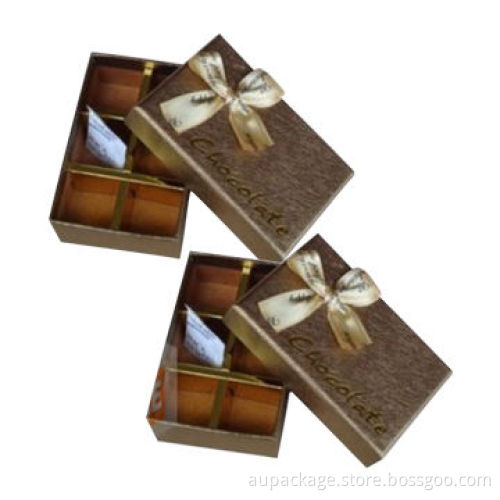 Chocolate Paper Box, Gold Foil Stamp and UV Spot, Customized Designs are Accepted